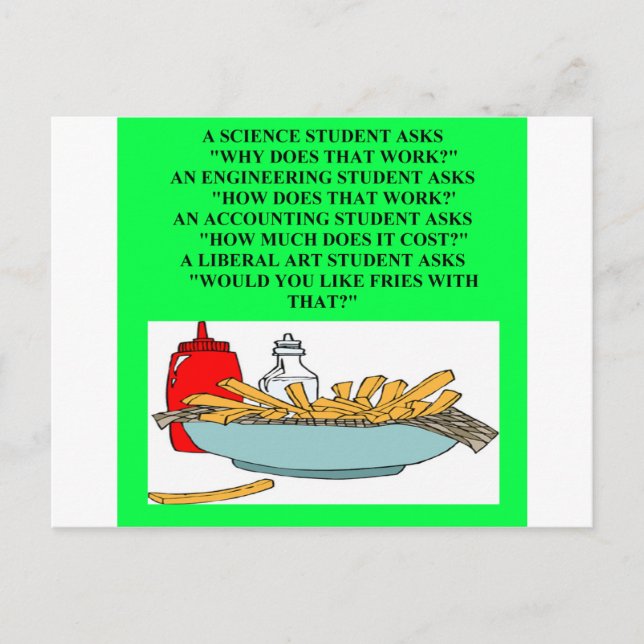 science engineering svvountant design postcard (Front)