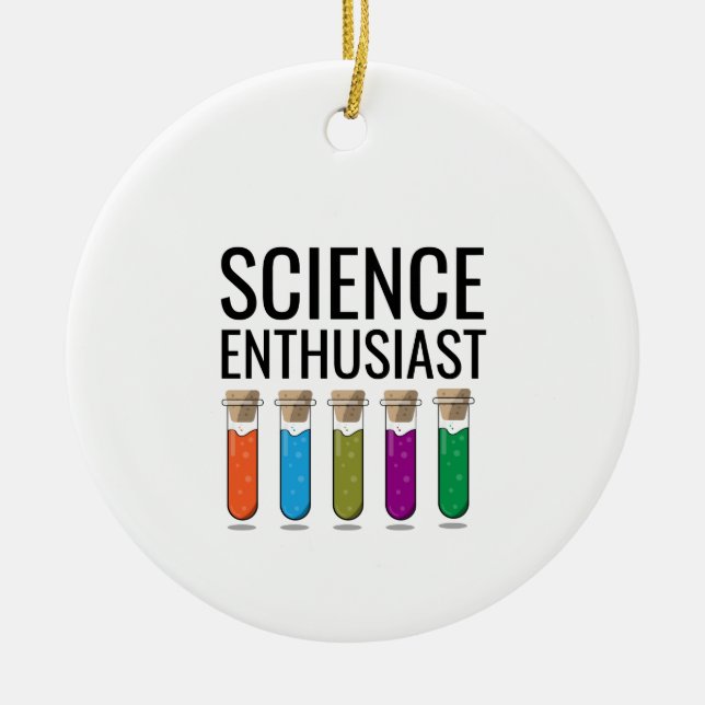 Science enthusiast ceramic ornament (Front)