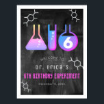 Science Experiment Chalkboard Pk Birthday Welcome Poster<br><div class="desc">This cool "birthday experiment" girl's science birthday party welcome sign poster features a blackboard/chalkboard background with flasks,  and a test tube. Personalise for your needs. You can find matching products at my store.</div>