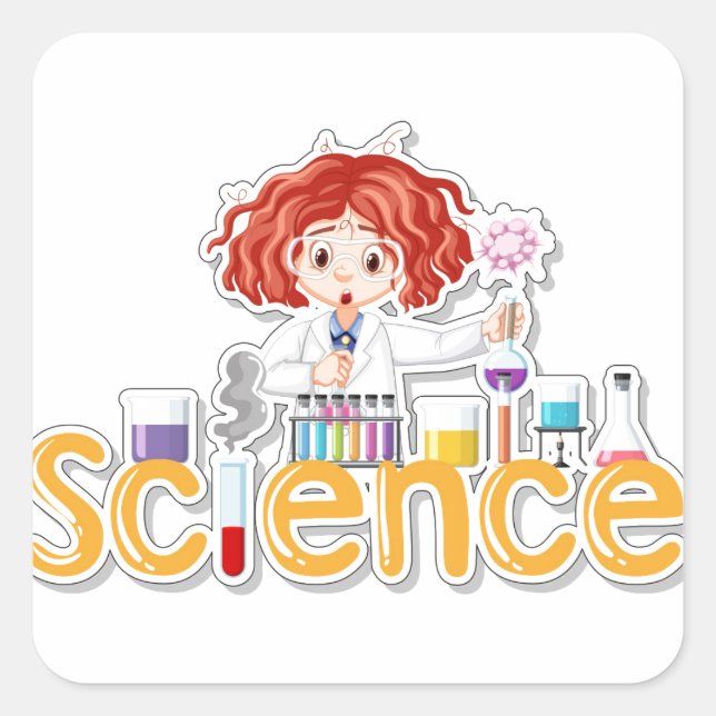 Science Experiment Square Sticker (Front)
