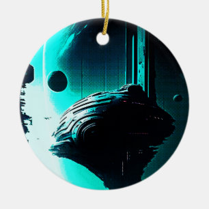 Science Fiction Alien Landscape 103 Ceramic Ornament