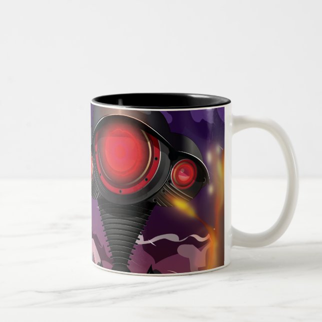 Science Fiction Alien Tripod Attack! Two-Tone Coffee Mug (Right)
