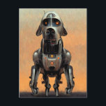 Science Fiction Art | Portrait of a Robot Dog Postcard<br><div class="desc">Robot dog,  science fiction art.
Illustration inspired by Ralph Mcquarrie.</div>