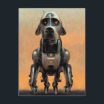 Science Fiction Art | Portrait of a Robot Dog Postcard<br><div class="desc">Robot dog,  science fiction art.
Illustration inspired by Ralph Mcquarrie.</div>