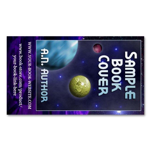 Science-Fiction Author Promotion with Book Cover Magnetic Business Card (Front)