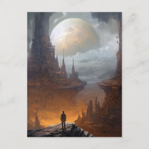 Science Fiction City Landscape Sci Fi Postcard