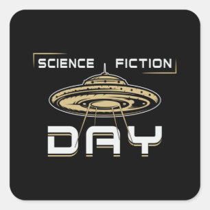 Science Fiction Day Space Keep Calm Stars Gift Square Sticker