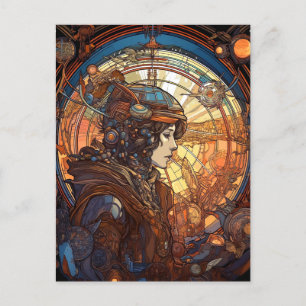 Science Fiction Fantasy Sci-Fi Art Nouveau Lady Postcard
