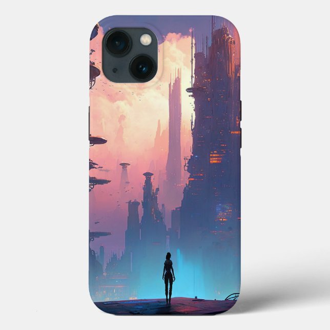 Science Fiction Futuristic City Case-Mate iPhone Case (Back)
