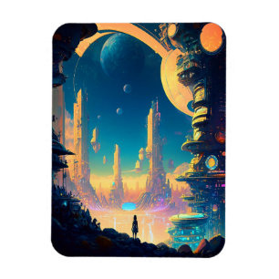Science Fiction Futuristic City Magnet