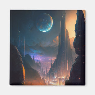 Science Fiction Futuristic City Magnet