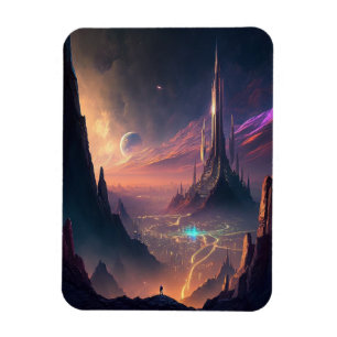 Science Fiction Futuristic City Magnet
