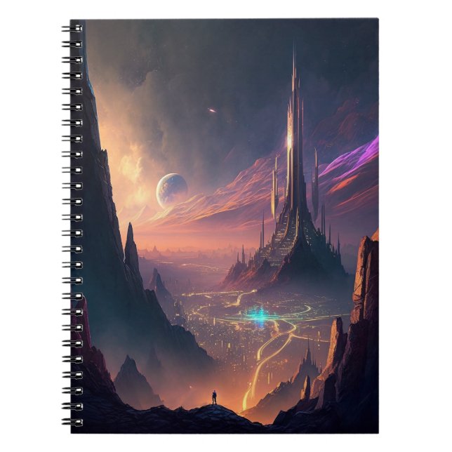 Science Fiction Futuristic City Notebook (Front)