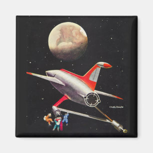 Science Fiction Galaxy Spaceship Astronauts Mars Magnet