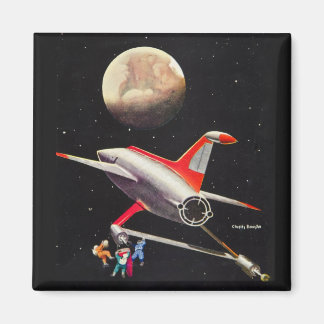 Science Fiction Galaxy Spaceship Astronauts Mars Magnet