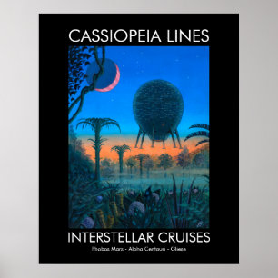 Science Fiction Interstellar Cruises Caspar Lines Poster