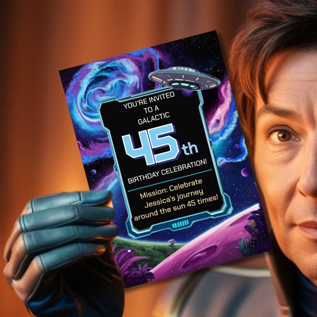 science fiction party Sci Fi Galactic 45th Invitation (Creator Uploaded)