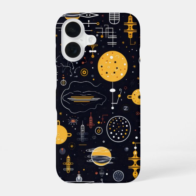 Science Fiction Pattern iPhone 16 Case (Back)
