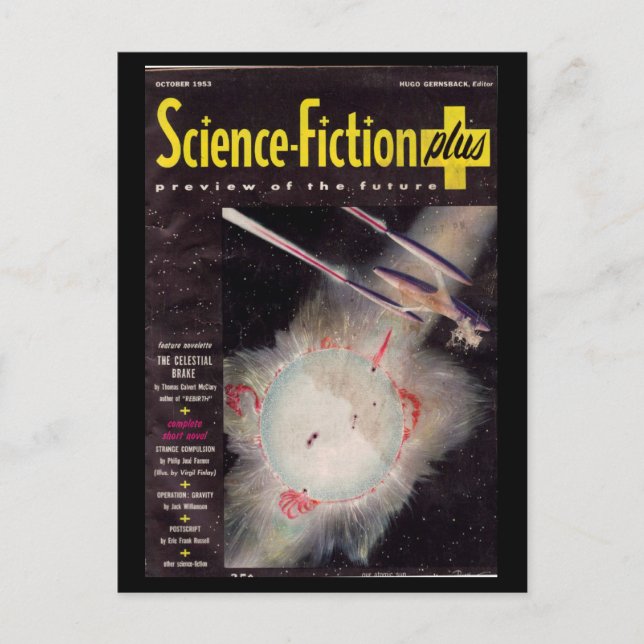 Science Fiction Plus 1953-10_Pulp Art Postcard (Front)