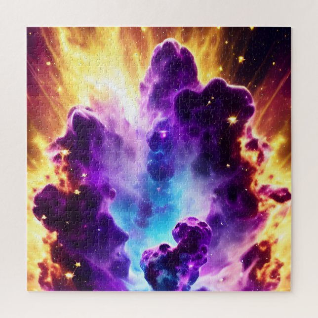 Science Fiction Purple Blast in Fire Universe Jigsaw Puzzle (Vertical)