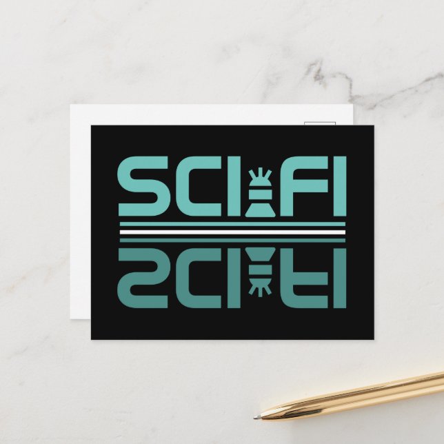 Science Fiction Robot Postcard (Front/Back In Situ)