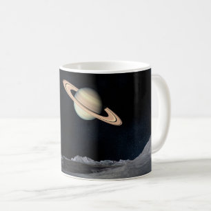Science Fiction Saturn Space, Lunar Landscape Mug