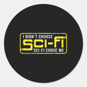 Science Fiction Space Ufo Sci-Fi Alien Funny Gift Classic Round Sticker