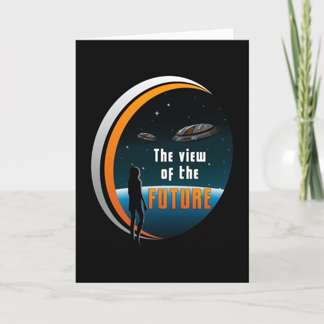 Science Fiction Ufo Space Alien Sci-Fi Funny Gift Card (Front)