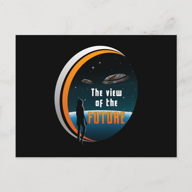 Science Fiction Ufo Space Alien Sci-Fi Funny Gift Postcard (Front)