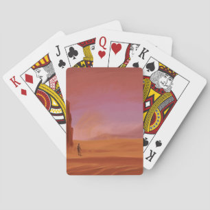 Science Fiction Vintage Mars Vacation Illustration Playing Cards