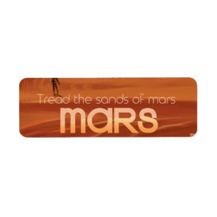 Science Fiction Vintage Mars Vacation Illustration Return Address Label