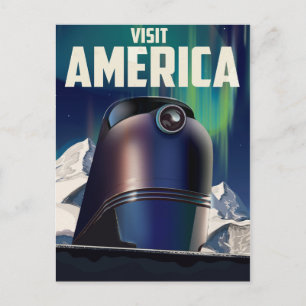 Science fiction Visit america travel poster Postcard