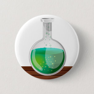 science Flask 6 Cm Round Badge