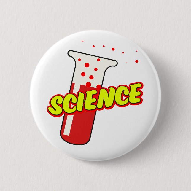 Science Flask Cartoon 6 Cm Round Badge (Front)