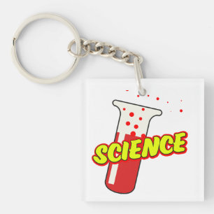 Science Flask Cartoon Key Ring