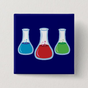Science Flasks 15 Cm Square Badge