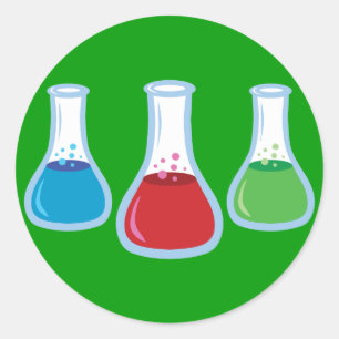 Science Flasks Classic Round Sticker