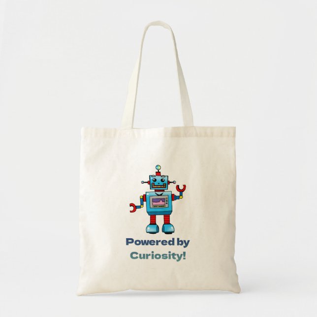 science for kids - robot tote bag (Front)