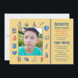 Science Frame Birthday Party Invitation<br><div class="desc">Have a mad scientist birthday party with this handsome science lab photo invitation. (FP) The card is easy to customise with your wording, font, font colour, paper shape options and choice of six paper types. White envelopes included. Nervous about designing and ordering your card online? No need to worry. Just...</div>