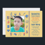Science Frame Birthday Party Invitation<br><div class="desc">Have a mad scientist birthday party with this handsome science lab photo invitation. (FP) The card is easy to customise with your wording, font, font colour, paper shape options and choice of six paper types. White envelopes included. Nervous about designing and ordering your card online? No need to worry. Just...</div>