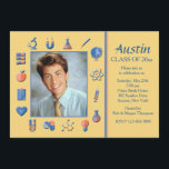 Science Frame Graduation Party Invitation<br><div class="desc">Celebrate a science major's graduation with this handsome science lab photo invitation. (FP) The card is easy to customise with your wording, font, font colour, paper shape options and choice of six paper types. White envelopes included. Nervous about designing and ordering your card online? No need to worry. Just order...</div>