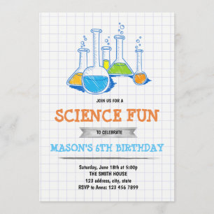 Science fun birthday invitation