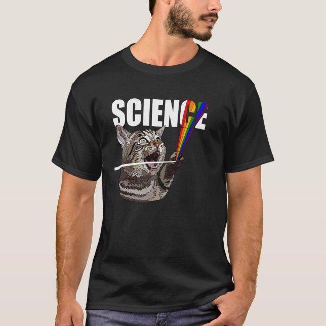 Science Funny Cat Physics Lover T-Shirt (Front)