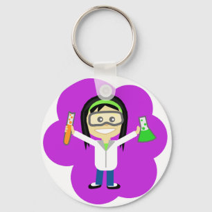 Science Girl Key Ring