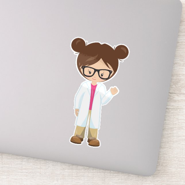 Science Girl, Scientist, Cute Girl, Brown Hair (Detail)