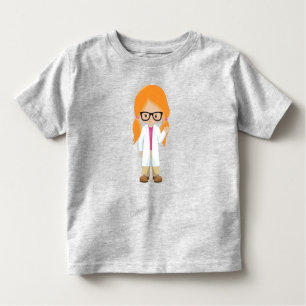Science Girl, Scientist, Cute Girl, Orange Hair Toddler T-Shirt