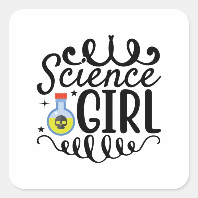 Science Girl Square Sticker (Front)
