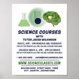 Science Icons, Science Course Advertising Poster