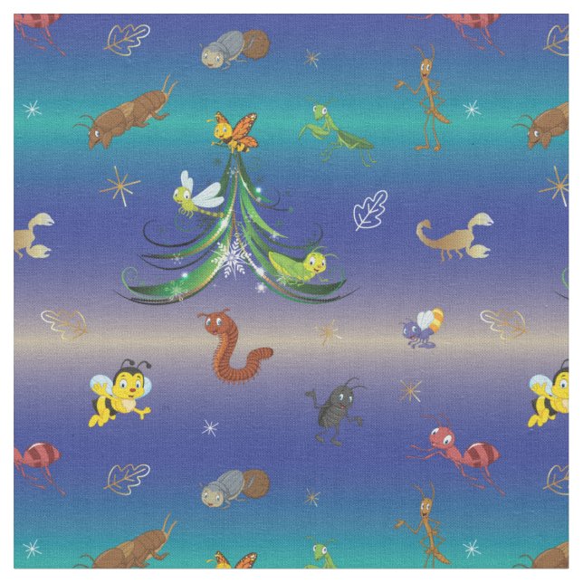 Science, Insect Bug Lover Christmas Tree Fabric (Close Up)