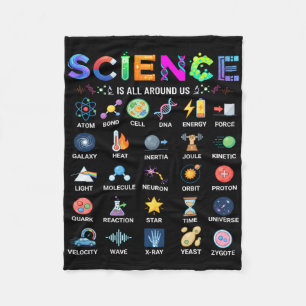Science Is All Around Us Alphabet A-z Stem Teacher Fleece Blanket